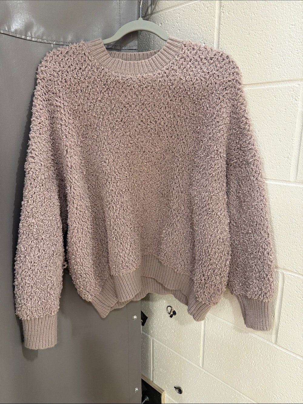 Cozy Plush Crewneck Sweater in Dusty Mauve